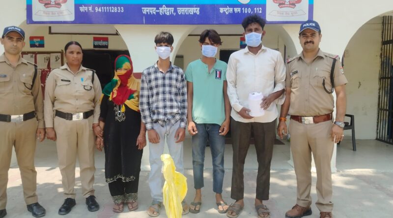 हरिद्वार पुलिस का बड़ा एक्शन, भगवानपुर में महिला समेत 04 शातिर गौतस्कर गिरफ्तार